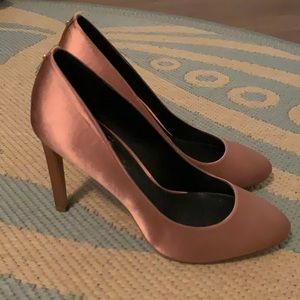 Satin blush heels